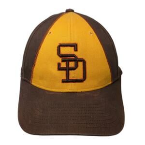 San Diego Padres MLB '47 Brand Baseball Cap Brown Yellow L Stretch Fit Logo Hat